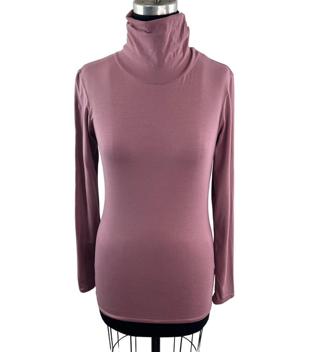 Peruvian Connection Purple Top Pima Cotton Turtle Neck Pullover Size Small S